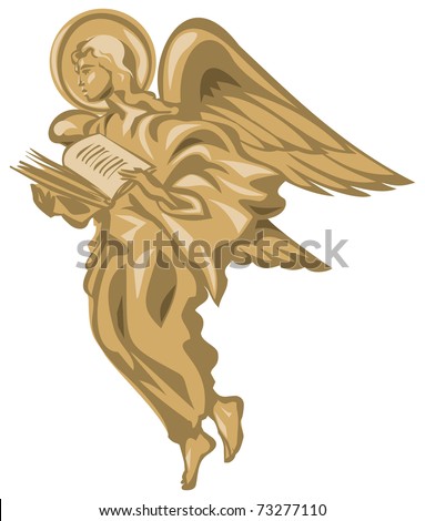 Angel With The Book In Vector, Religion Symbol, St. Matthew The ...