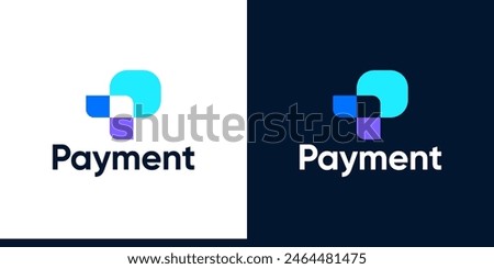 Digital payment logo design template with initial letter p logo design graphic vector icon symbols