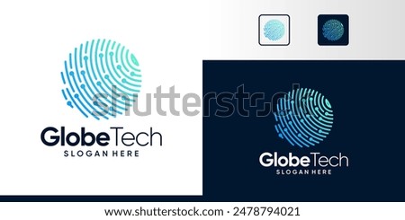 Globe tech Logo Design. Abstract Globe logo with technology connections design graphic symbol icon vector