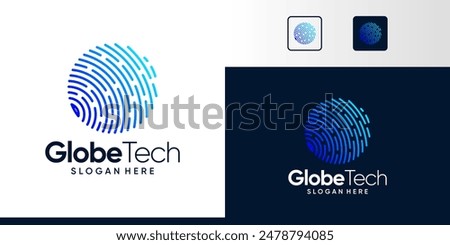 Globe tech Logo Design. Abstract Globe logo with technology connections design graphic symbol icon vector