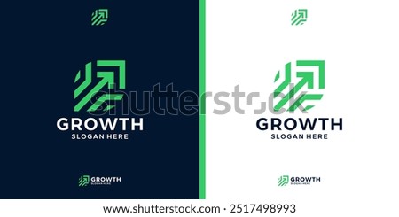 Modern growth logo design icon. Abstract arrow with diagram financial logo symbol design template