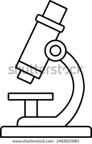 microscope icon outline on white background