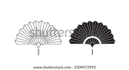 Flamenco Fan Icon on white Background