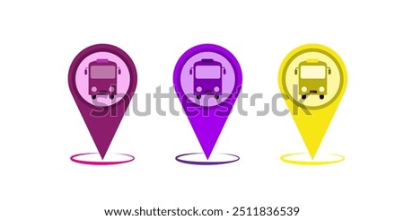 Bus stop icon. Vector bus location sign. Rounded bus station symbol.