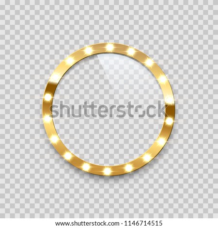 Ring bulb frame isolated on transparent background. Vector template.