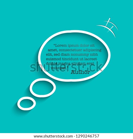 Quote inside speech bubble template. Quote and speech box isolated on azure background. Vector illustration