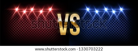 Battle vector banner vector concept. Girls and boys competition illustration with glowing versus symbol. Night club event promotion. MMA, wrestling, boxing fight poster. Ladies, men night flyer