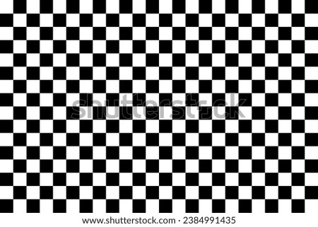 Black and white checker pattern vector illustration. Abstract checkered chessboard or checkerboard for game, grid with geometric square shape, race or rally flag and mosaic floor tile.