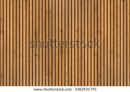 Wooden panel wall background. Wood realistic dark floor vector illustration. Vertical natural planks banner. Parquet board surface. Oak corrugated pattern.