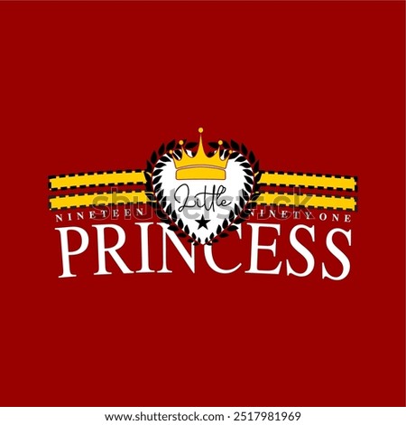 girls tee design print new style nineteen ninety one little princess heart leaf best girls t shirt design vector look three color design