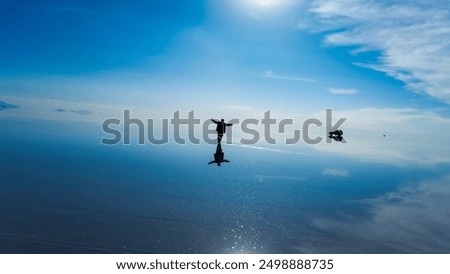 Similar – Image, Stock Photo Salar de Uyuni, Bolivia, South America, group of tourists with trucks