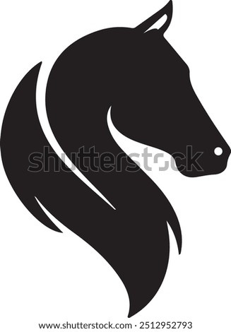 A striking all-black logo of a powerful horse in mid-gallop, capturing elegance and strength with minimalist precision and dynamic motion.