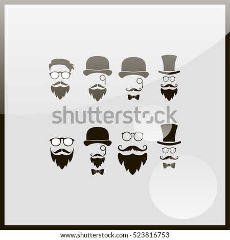 Retro gentleman icon set.