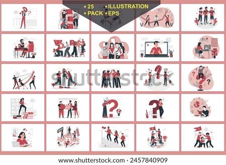  25 sets of people illustrations eps file fully editable