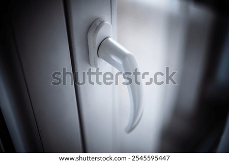 Similar – Image, Stock Photo Minimalist balcony door with shiny knob