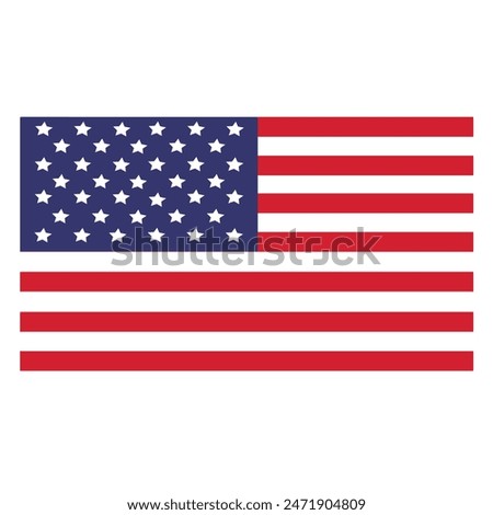 Vector image of American flag. USA flag - isolated on white background