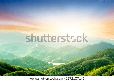 Similar – Image, Stock Photo Landscape of beautiful world famous  village of Oia, just after sunset, Santorini, Greece