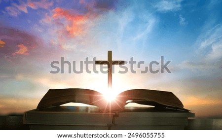 Similar – Image, Stock Photo Cross in the church Gold