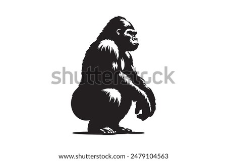 Silhouette of a roaring Gorilla face icon symbol vector illustration
The silhouette of a roaring gorilla face icon is a powerful and striking vector illustration .