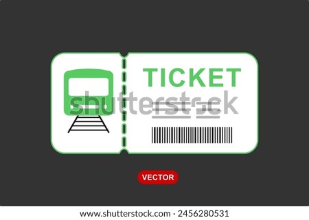 Simple train or metro ticket icon design