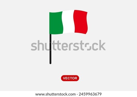 Italy flag flat icon.vector illustration