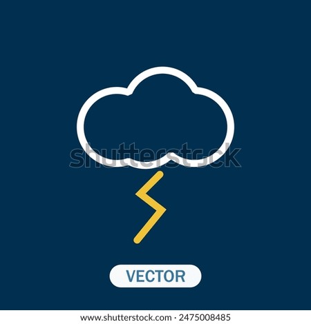 Thunderstorm outline icon vector illustration eps.