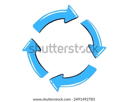 Blue Circular Arrows Cycle Illustration