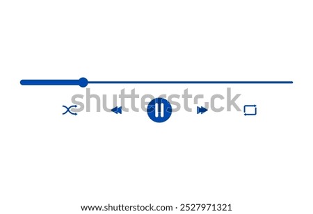 Illustration of Minimalist Media Player Controls with Progress Bar