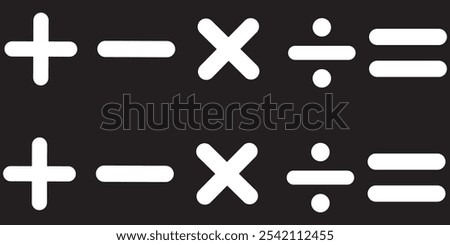 plus, minus, multiply, divide, equal sign icons vecto design eps 10