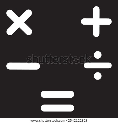 Math Icons Set. Mathematic calculation learning education concept. basic math operation colorful icon design eps 10