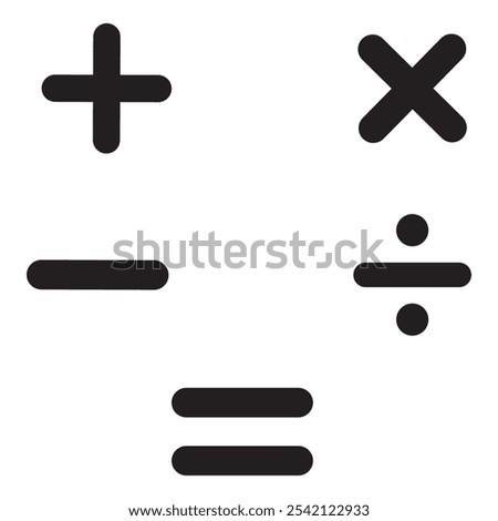 Math Icons Set. Mathematic calculation learning education concept. basic math operation colorful icon design eps 10