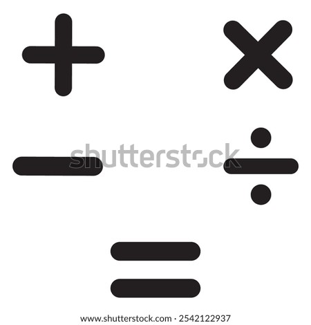 Math Icons Set. Mathematic calculation learning education concept. basic math operation colorful icon design eps 10