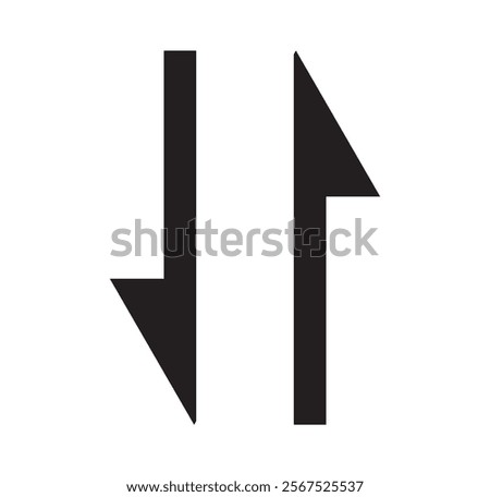 Data transfer arrows icon vector. Recycling, exchange, left and right and direction sing, up and down symbol design eps 10