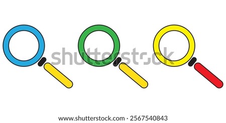 Magnifying glass icon set vector. Search loupe sign symbol illustration design eps 10 