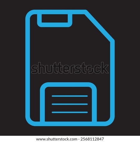 Outline floppy disk icon, with editable stroke. Linear diskette sign, memory pictogram. Online data storage icons  design eps 10 