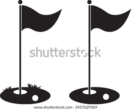 Golf flag, golf hole, golf team vector files