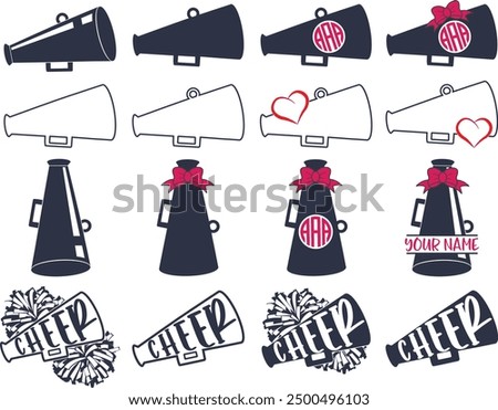 Cheer Pom Poms, Cheerleader, Cheerleading Vector Files