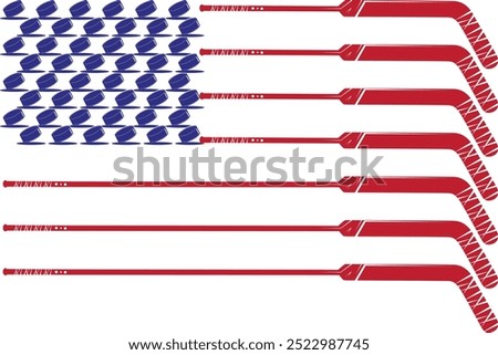 Goalie Hockey Flag, Ice Hockey US Flag, Hockey Stickers Cut File