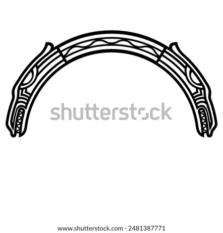 Ancient Celtic, Scandinavian mythological symbol of dragon. Celtic knot ornament, isolated on white, vector illustration