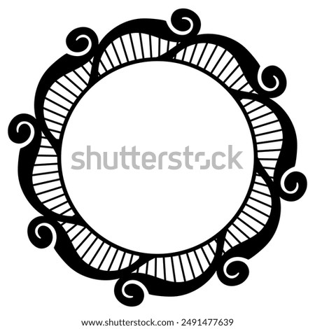 Ancient round Celtic, Scandinavian Design. Celtic knot, mandala, isolated on black, vector illustration