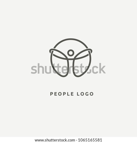 Abstract athlete logo vector design. Gym, sports games, fitness, business, trainer vector logo.  Active person with leafl logo. Fitness, sport web icon.
