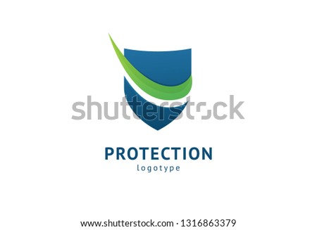 Shield icon. Vector flat style illustration Abstract business security Agency logo template. Logo concept of antivirus, protection, insurance, privacy, guard.