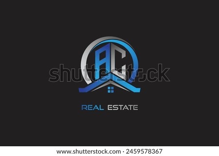 AC real estate letters logo design for construction or house. AC real estate letters logo Vector design

