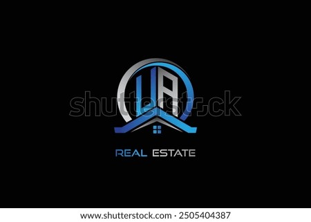 UA real estate letters logo design for construction or house. UA real estate letters logo Vector design