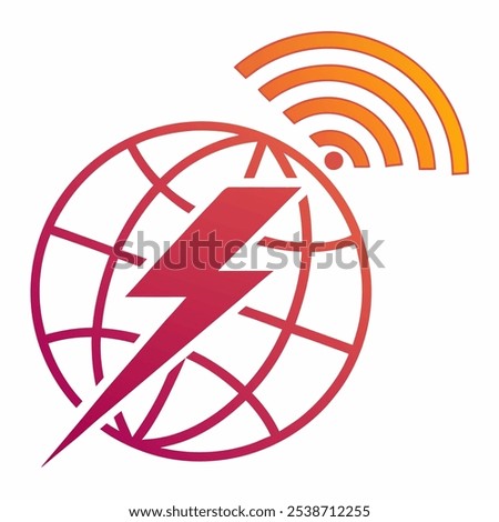 A vibrant illustration featuring a lightning bolt striking a globe, symbolizing global energy, power, and connectivity. Perfect for websites, presentations, and social media posts.