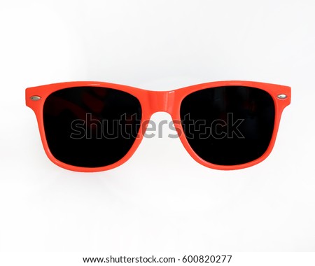 Orange / Red Sunglasses white backgound Stock foto © 