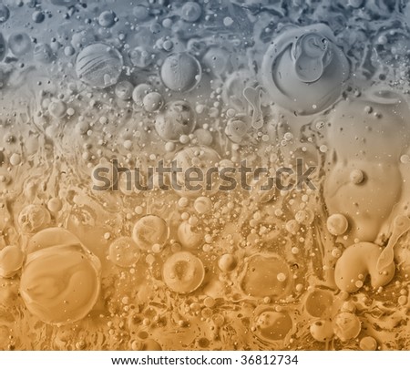 Abstract blue and yellow bubbles