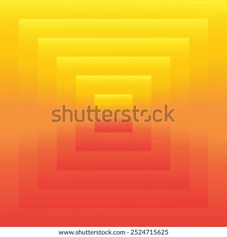 Geometric square shapes in orange yellow gradient fill background. Abstract graphic design vector illustration.