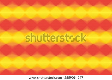 Geometric square shapes in orange yellow gradient fill seamless pattern. Abstract background graphic design vector illustration.