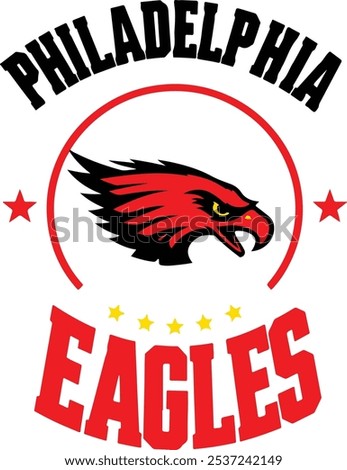 PHILADELPHIA EAGLES. T-shirt and apparel graphic design, typography, print, logo, label, 